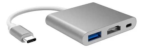 Adaptador 3 Puertos Tipo USB-C ( Puertos USB-HDMI-USB-C). 