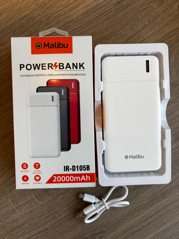 Bateria portatil 20.000 mAh Malibu.